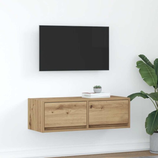 TV benk artisan eik 80x31x25,5 cm konstruert tre