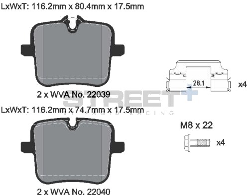 PAGID Racing T8268SP2001 Bremseklosser PAGID Racing T8268SP2001 Bremseklosser