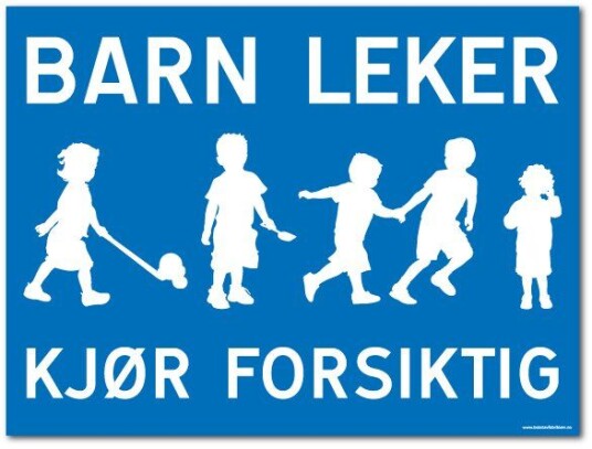 Skilt Barn Leker Blå