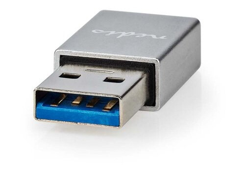 Nedis USB-A Adapter | USB 3.2 Gen 1 | USB-A Han | USB-C™ Hunn | 5 Gbps | Rund | Nikkel belagt | Sølv | Cover boks Nedis USB-A Adapter | USB 3.2 Gen 1 | USB-A Han | USB-C™ Hunn | 5 Gbps | Rund | Nikkel belagt | Sølv | Cover boks