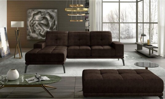 Hjørnesofa Eltap Torrense 265x175x98 cm Dora 28 Brun Venstre