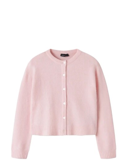 LMTD Nlfbynt Ls Knit Cardigan Pink 170 176