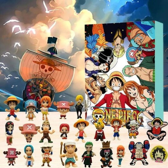 [RM]Julekalender 24 stk/sett One Piece Figurer Julenedtellingskalender Blind Box Overraskelsesjulegave til barn[HK]