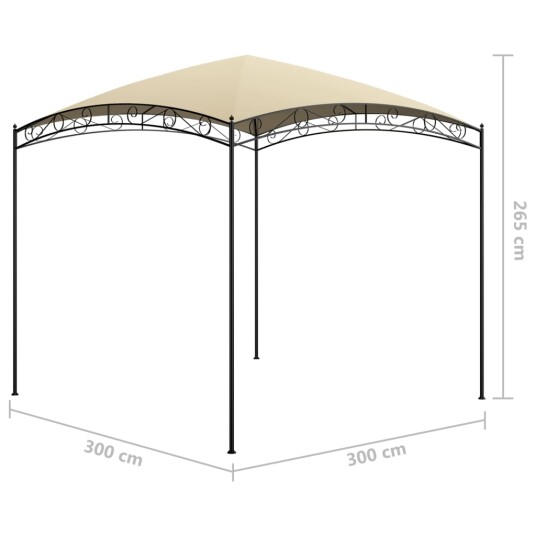vidaXL Paviljong 3x3x2,65 m kremhvit 180 g/m² vidaXL Paviljong 3x3x2,65 m kremhvit 180 g/m²