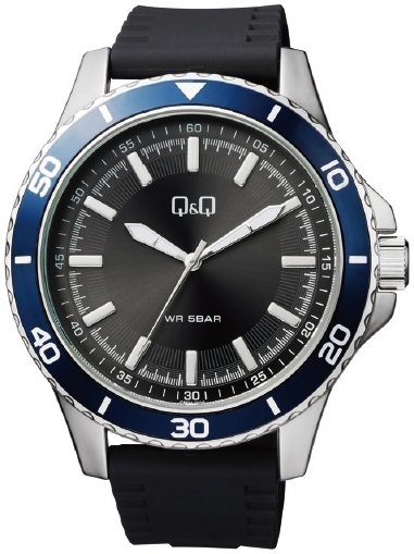 Q&Q Herreklokke QB24J302Y Classic Sort/Gummi Ø48 mm Q&Q Herreklokke QB24J302Y Classic Sort/Gummi Ø48 mm