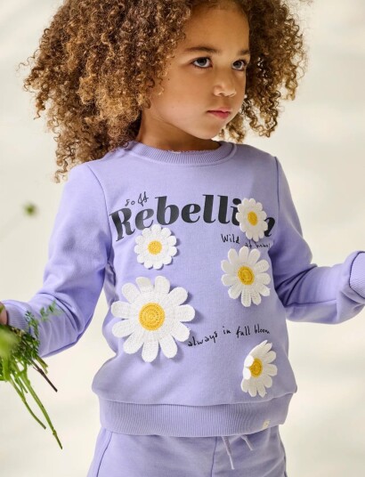 Kids Only Kmgginnie Ls Reg Print Ub Swt - Purple - 98