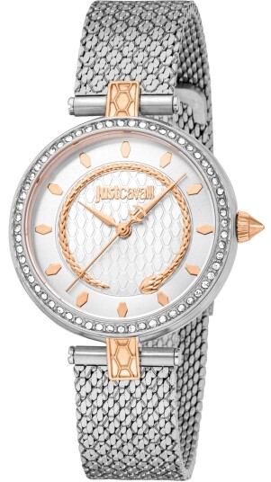 Just Cavalli Dameklokke JC1L240M0065 Glam Chic Sølvfarget/Stål Ø32