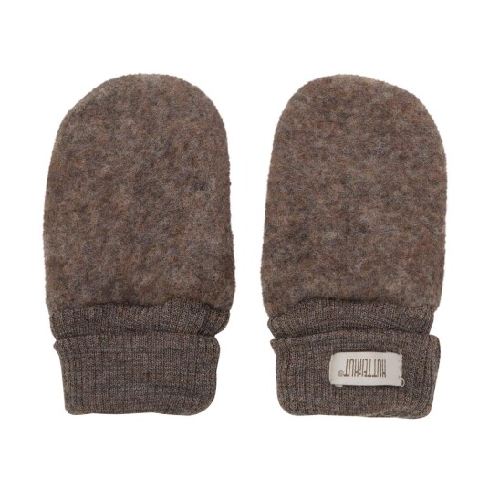 HUTTEliHUT Mittens Wool Fleece 2 layer – Brown Melange 56