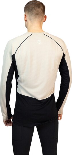 liiteGuard Hybrid Merino Baselayer Løpstrøye Herre Beige/Svart L