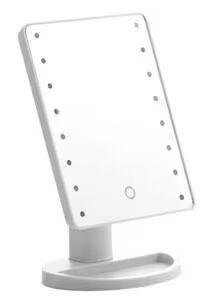 Justerbart sminkespeil med LED Hvit