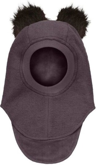 HUTTEliHUT Balaclava lue tovet ull og dusker Raisin