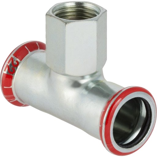 Geberit T-stykke FZ 88,9 mm med muffe Mapress for hydraulikk