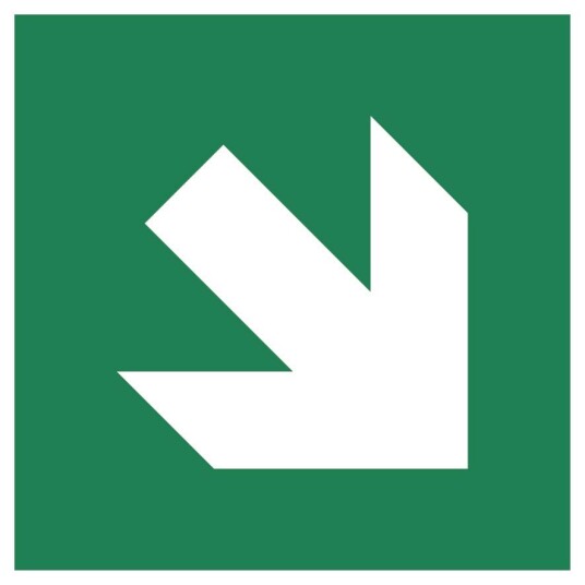 Retningspil 45 grader høyre – ISO 7010 Retningspil 45 grader høyre – ISO 7010