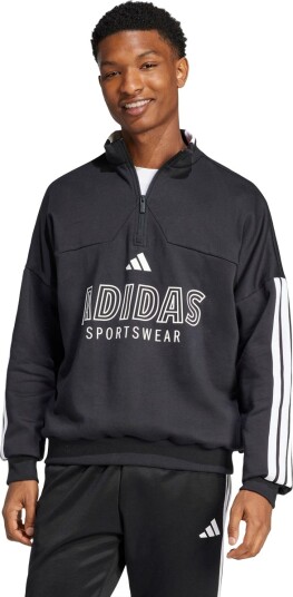 adidas House of Tiro Half Zip Sweatshirt Herre Svart L