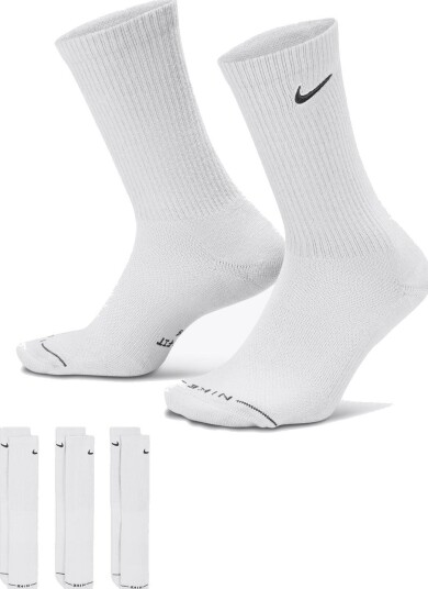 Nike Everyday Crew Socks 3 pack Hvit S