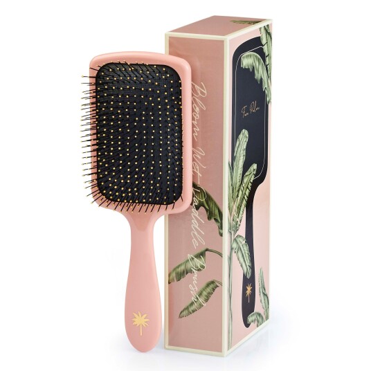 Fan Palm Wet Bloom Rose w/Glitter Large Paddel Hair Brush