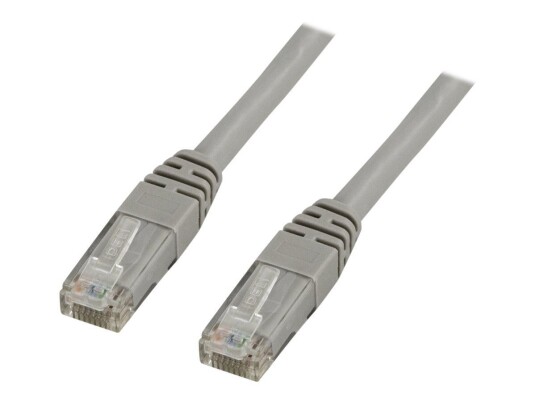 Deltaco Cat5e 0.3m UTP Koblingskabel RJ-45 Hann-Hann Grå