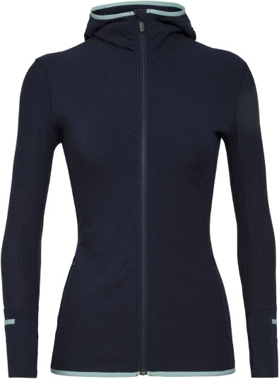 Icebreaker Descender LS Zip Hood W"s navy/hydro XS