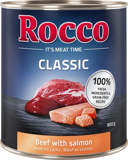 Rocco Våtfôr Classic Storfekjøtt Med Laks 6 X 800 G