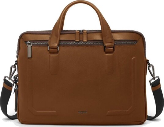Tumi Harrison Sycamore Slim Brief i skinn Cognac Bombe