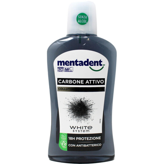 Whitening Munnvann MENTADENT Charcoal White System 500ml Whitening Munnvann MENTADENT Charcoal White System 500ml