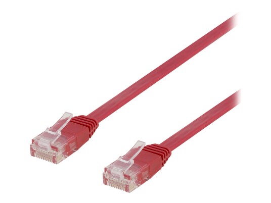 Deltaco 0,5 m Cat 6A Koblingskabel U/UTP RJ-45 Rød
