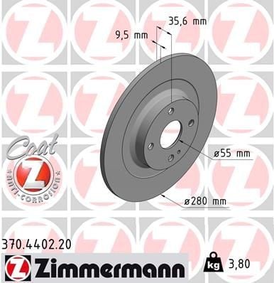 Bremseskive ZIMMERMANN 370.4402.20