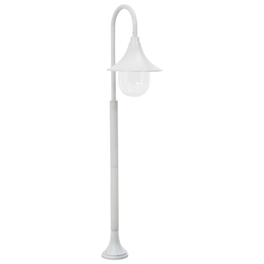 Hagelyktestolpe E27 120 cm aluminium hvit