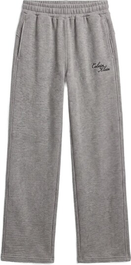 Calvin Klein Jeans Textured Fleece Wide Leg Pant   MEDIUM GREY HEATHER   M