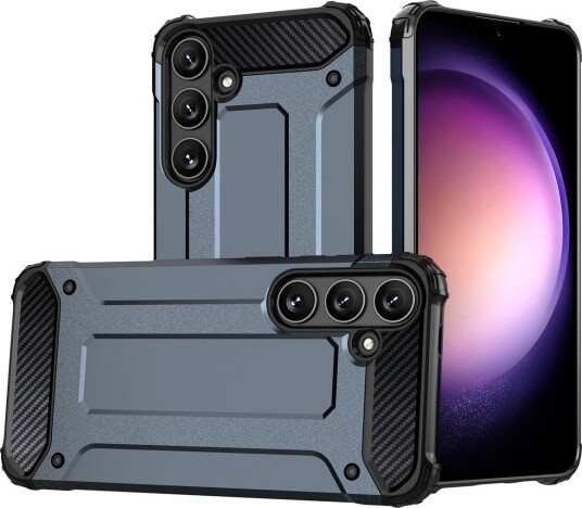Hurtel Hybrid Armor-etui for Samsung Galaxy S24 FE Armored Hybrid Case Blå