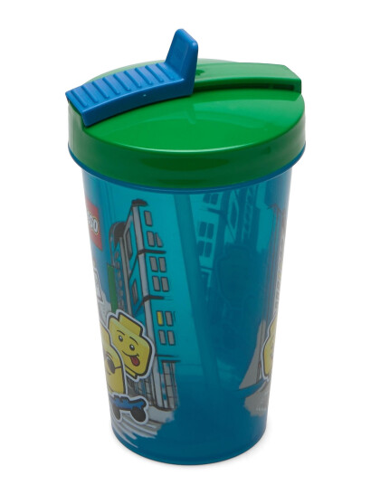 LEGO STORAGE Lego Tumbler With Straw Iconic Classic   Blue   9X 9X 16CM