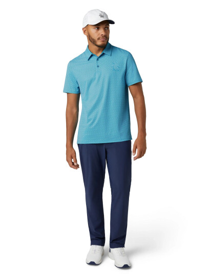 Original Penguin Golf Dimensional Pete Tee Twill Print Polo - Blue - S Original Penguin Golf Dimensional Pete Tee Twill Print Polo - Blue - S