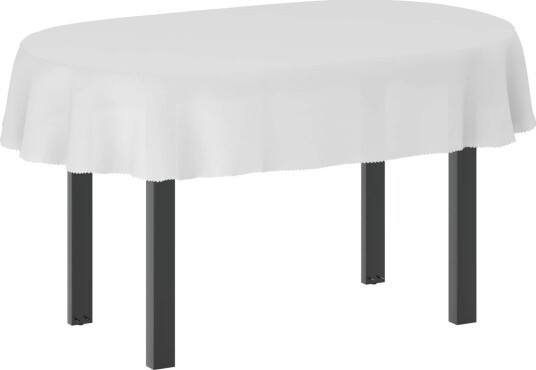 vidaXL Bordduk 5 stk. Oval Hvit 130 x 180 cm Polyester