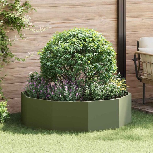 vidaXL Plantekassed Olivengrønn 120 x 120 x 35 cm Stål vidaXL Plantekassed Olivengrønn 120 x 120 x 35 cm Stål