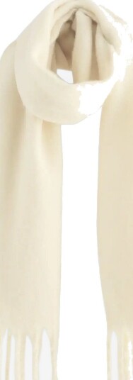 Lindex Scarf With Fringes - OFF WHITE - One Size