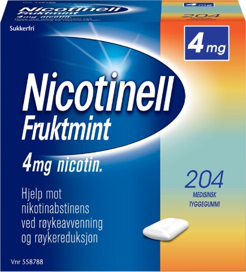 Nicotinell 4 mg tyggegummi fruktmint 204 stk