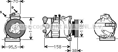 AC kompressor PRASCO VOAK143 AC kompressor PRASCO VOAK143