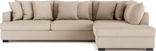 Rossita 4 seters Høyrevendt L formet Dyp Sjeselongsofa i Stoff Beige Rossita 4 seters Høyrevendt L formet Dyp Sjeselongsofa i Stoff Beige