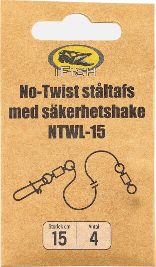 Stålfortom I-Fish No-Twist med sikkerhetshempe