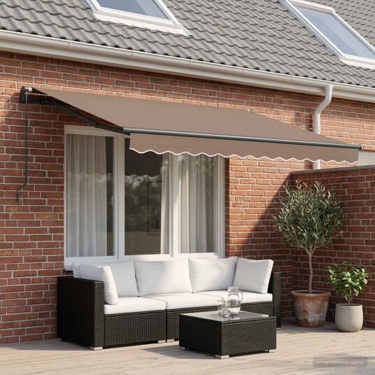 vidaXL Uttrekkbar markise Gråbrun 450 × 350 cm Polyester og aluminium