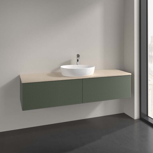 Villeroy & Boch  Antao Servantskap med 2 skuffer 160x50x36 cm m/lys Grønn Matt/Crème