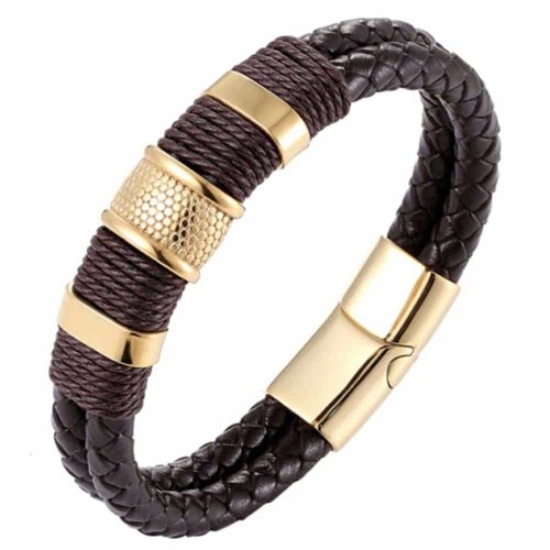 Gyllen DB brun Crawe armbånd for menn. Gyllen DB brun Crawe armbånd for menn.