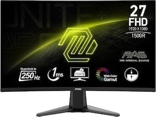 MSI MAG 27C6X Buet Gaming-skjerm 27" Full HD 250Hz Sort MSI MAG 27C6X Buet Gaming-skjerm 27" Full HD 250Hz Sort