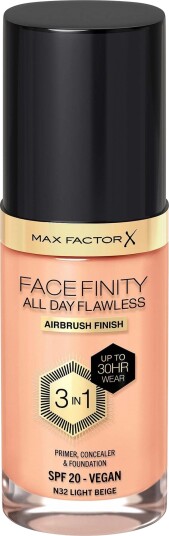 Max Factor Facefinity All Day Flawless Foundation N32 Light Beige med SPF 30 ml
