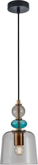 Italux Hengelampe Italux Namos Pnd 27092B Mc Bro Hengelampe Moderne Moderne Metallglassskjerm Røkt Skål 1X40w E27 Svart/Flerfarget