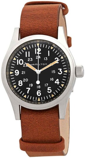 Hamilton Herreklokke H69439531 Sort/Lær Ø38 mm