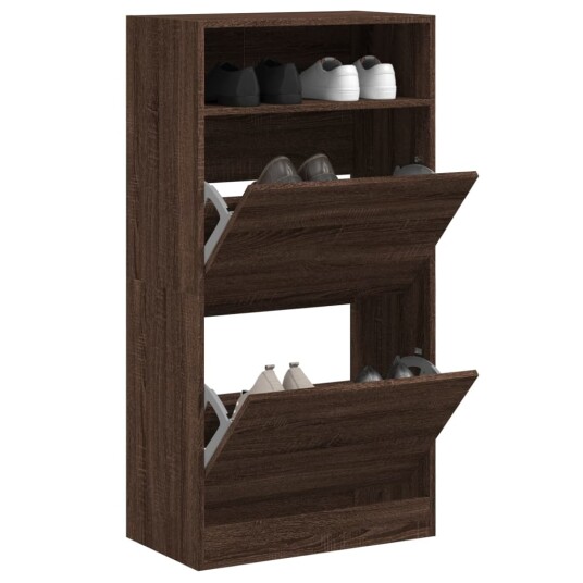 Skoskap brun eik 60x34x116 cm konstruert tre 8721012382572