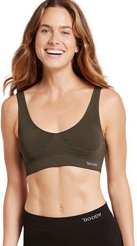 Boody Padded Shaper Crop Bra Dark Olive   Str. Xs