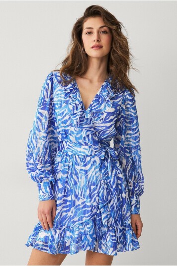 Vila Omslagskjole viLyngba L/S Wrap Short Dress Hvit