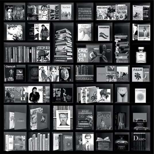 Artwood Veggdekorasjon Book Case Fashion Black 100 x 100 cm Artwood